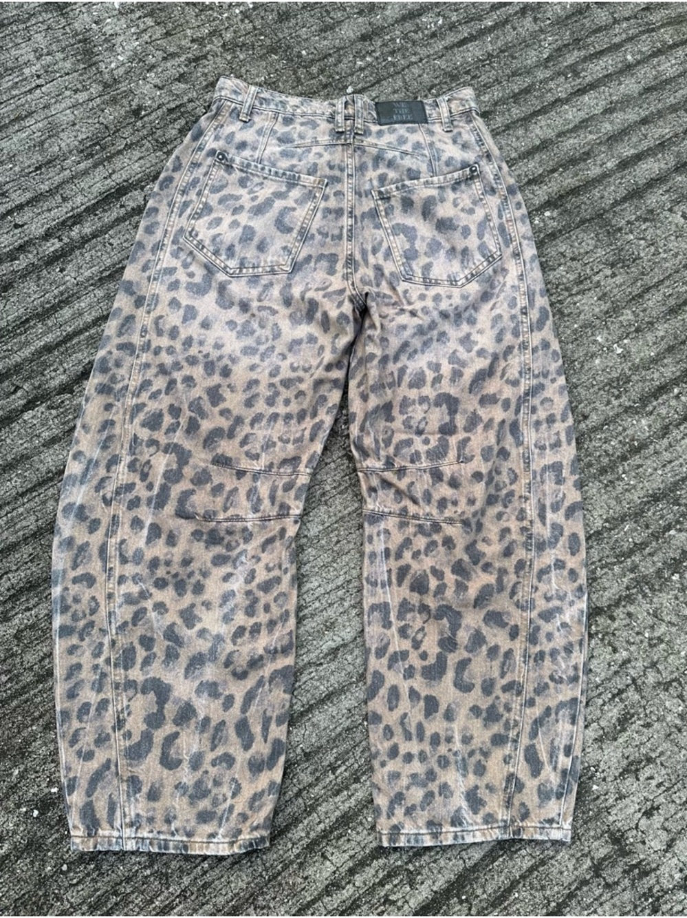 Free People Good Luck Barrel Jeans Leopard 25 - Picture 4 of 8
